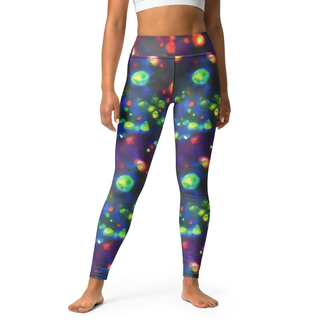 Chromatic Embers on Yoga Leggings — Front