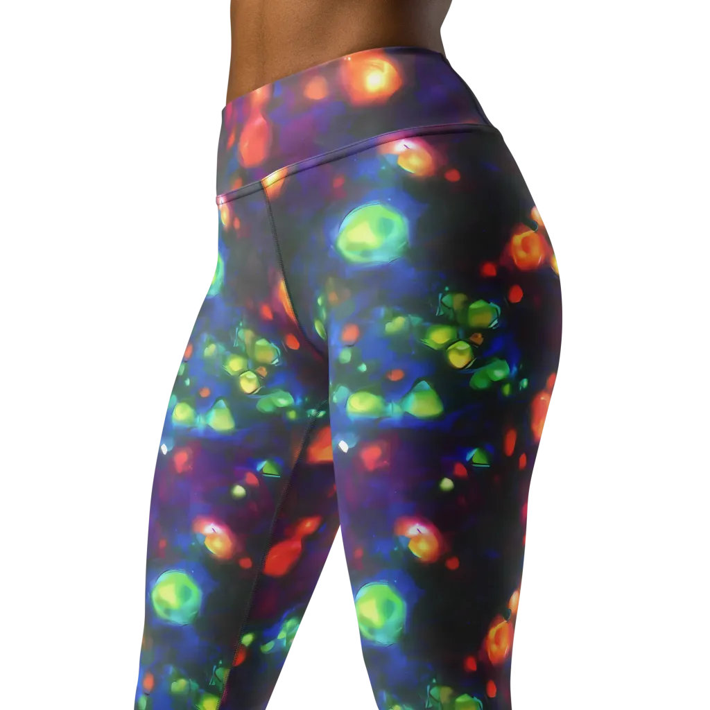 Chromatic Embers on Yoga Leggings — Left Front