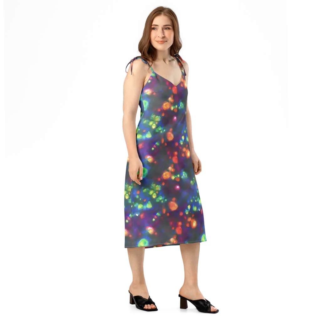 Chromatic Embers on Slip Dress — Right Front