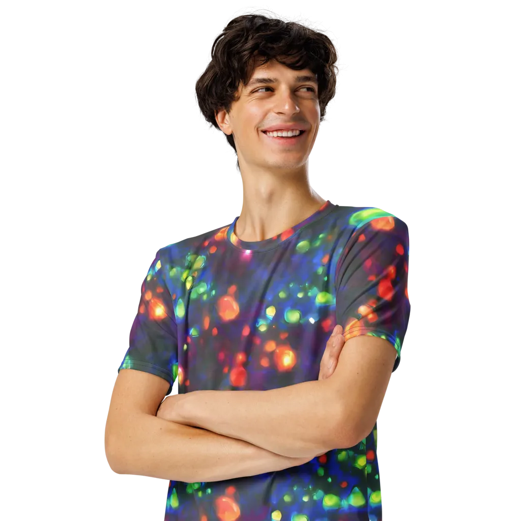 Chromatic Embers on Men's Crew Neck T-Shirt — Left Front