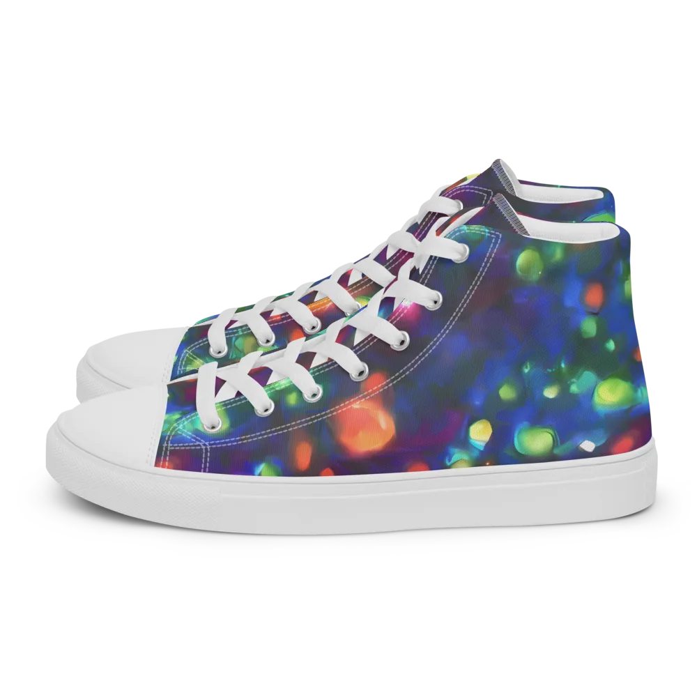 Chromatic Embers on Men's High Top Canvas Shoes — Left