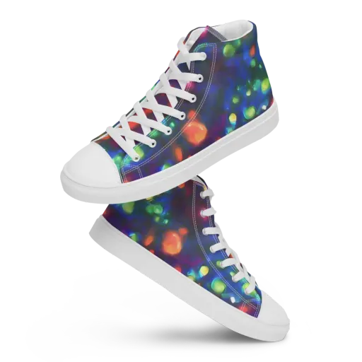 Chromatic Embers on a Men's High Top Canvas Shoes
