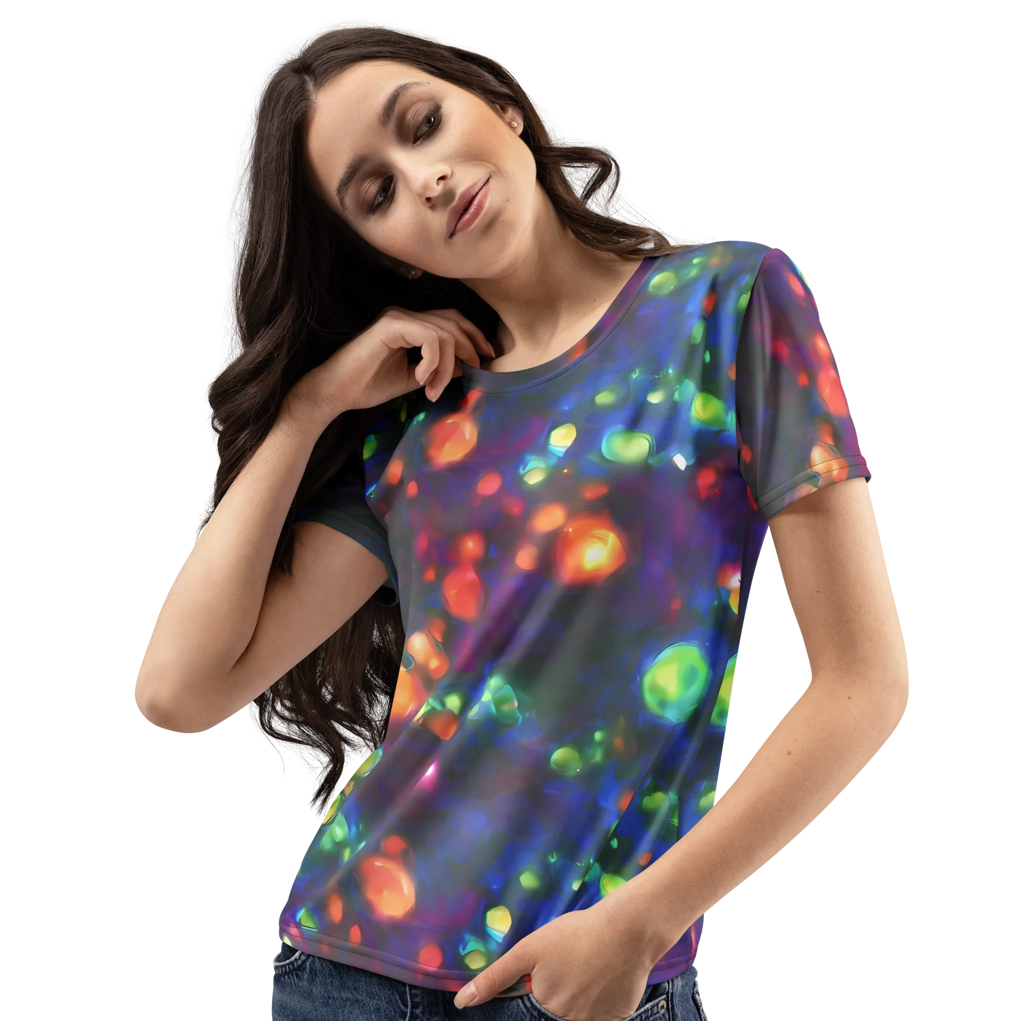 Chromatic Embers on Women's Crew Neck T-Shirt — Left Front