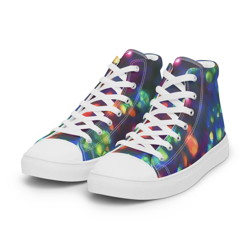 Chromatic Embers on Women's High Top Canvas Shoes — Left Front