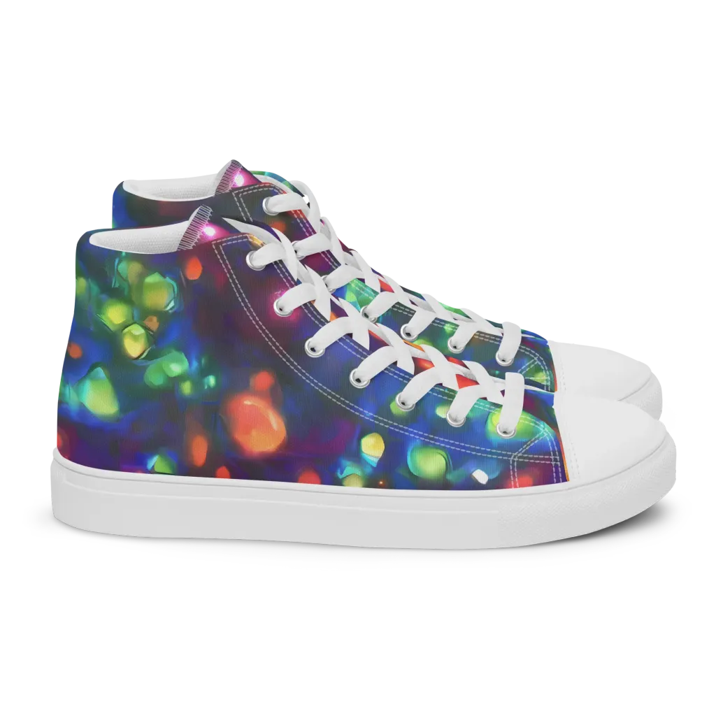 Chromatic Embers on Women's High Top Canvas Shoes — Right