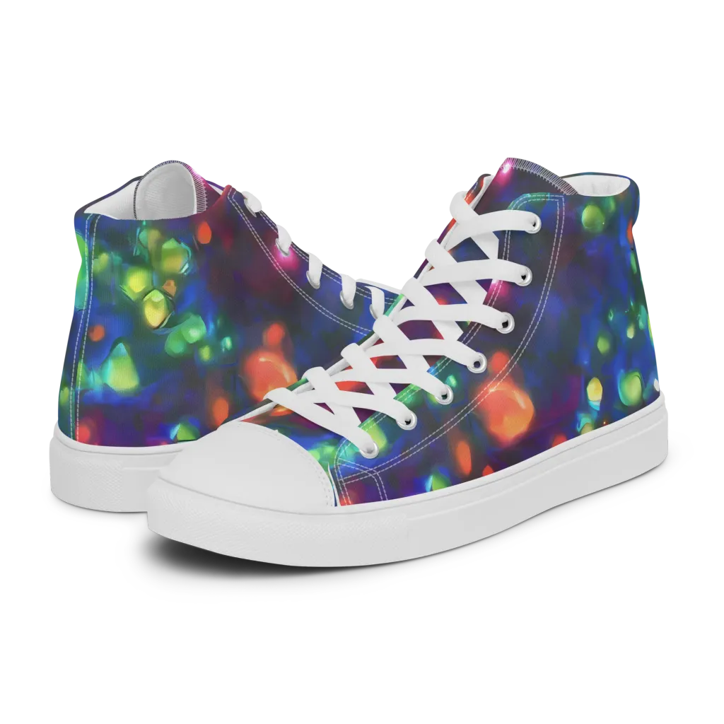 Chromatic Embers on Women's High Top Canvas Shoes — Left