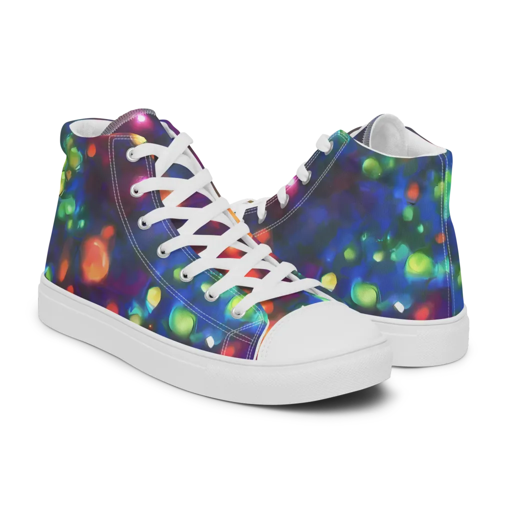 Chromatic Embers on Women's High Top Canvas Shoes — Right