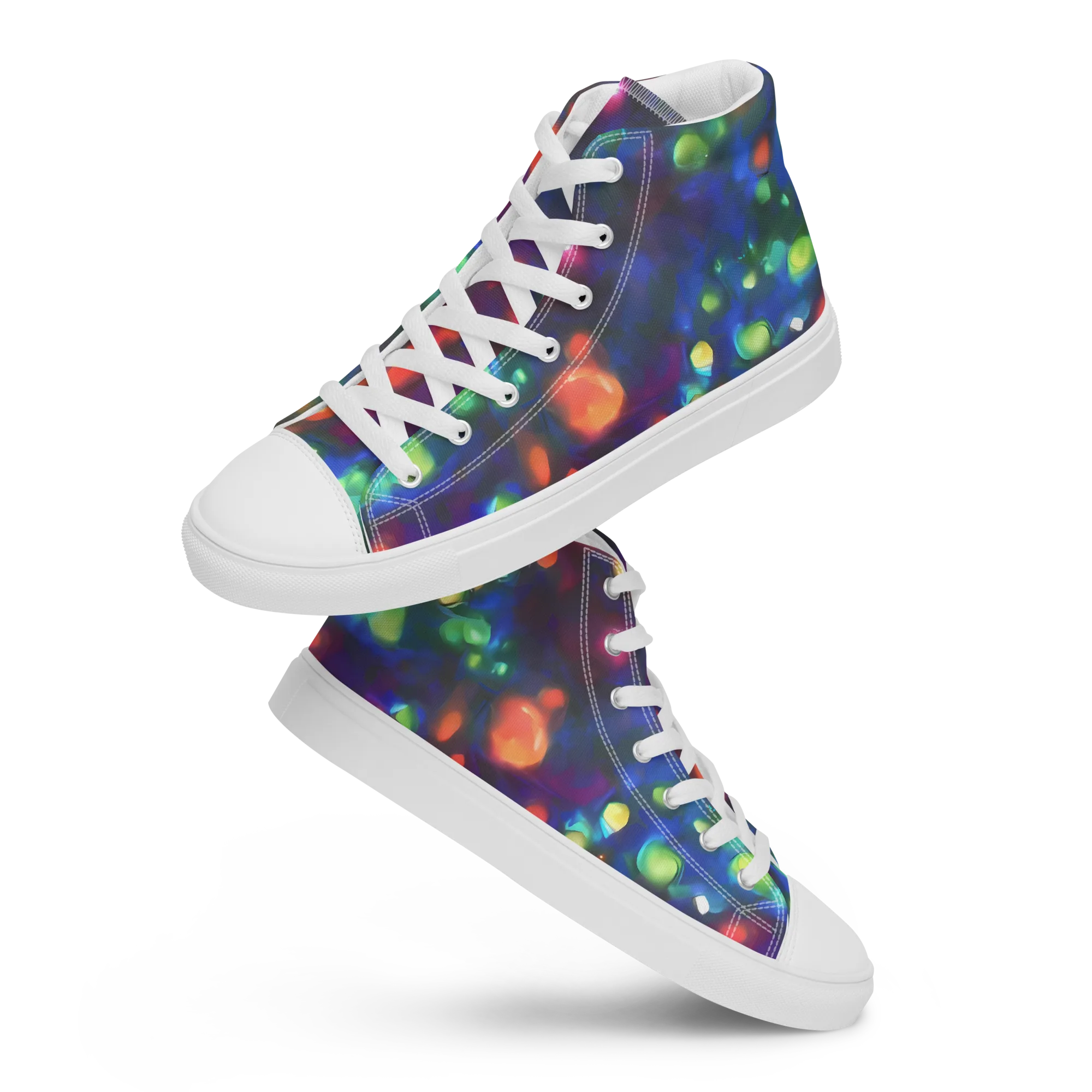 Chromatic Embers on Women's High Top Canvas Shoes — Front