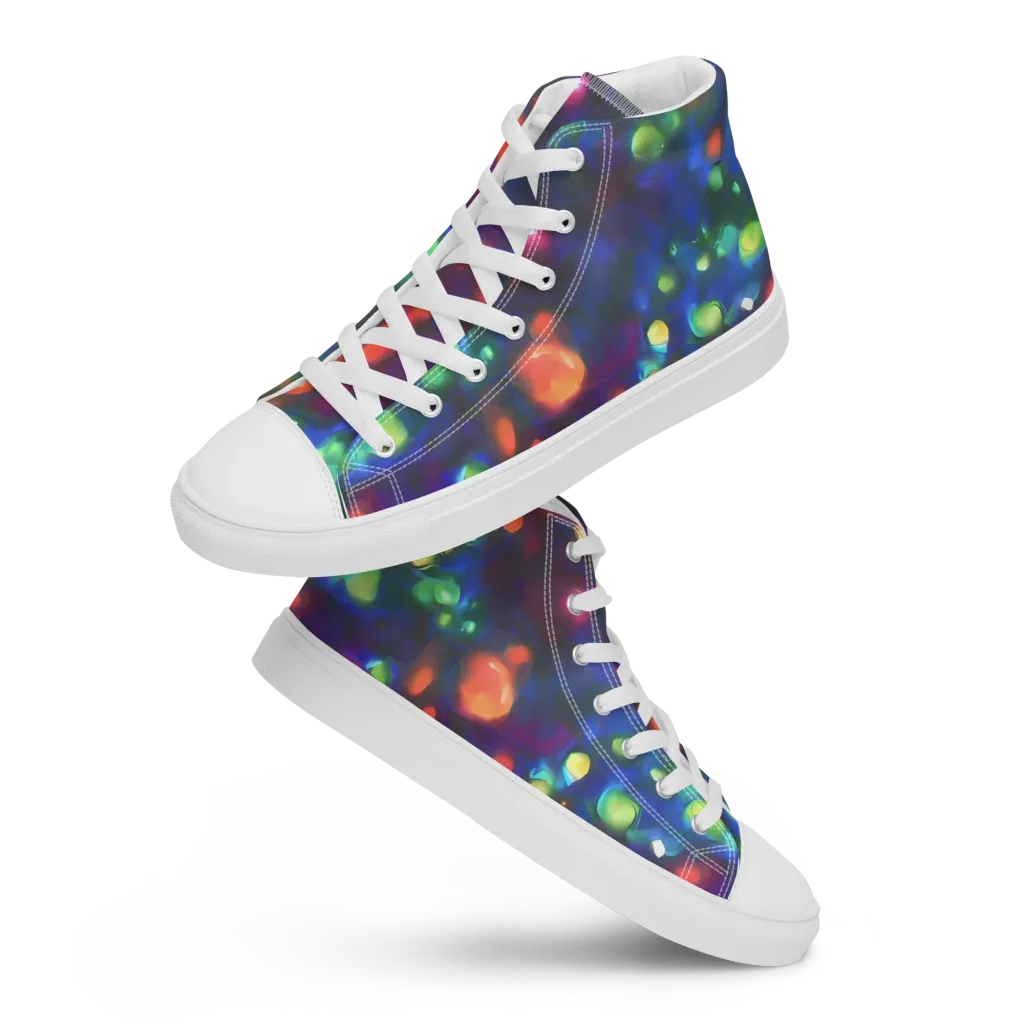 Chromatic Embers on Women's High Top Canvas Shoes — Front