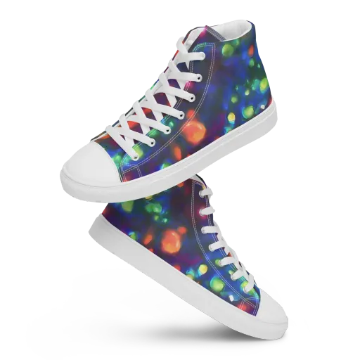 Chromatic Embers on a Women's High Top Canvas Shoes