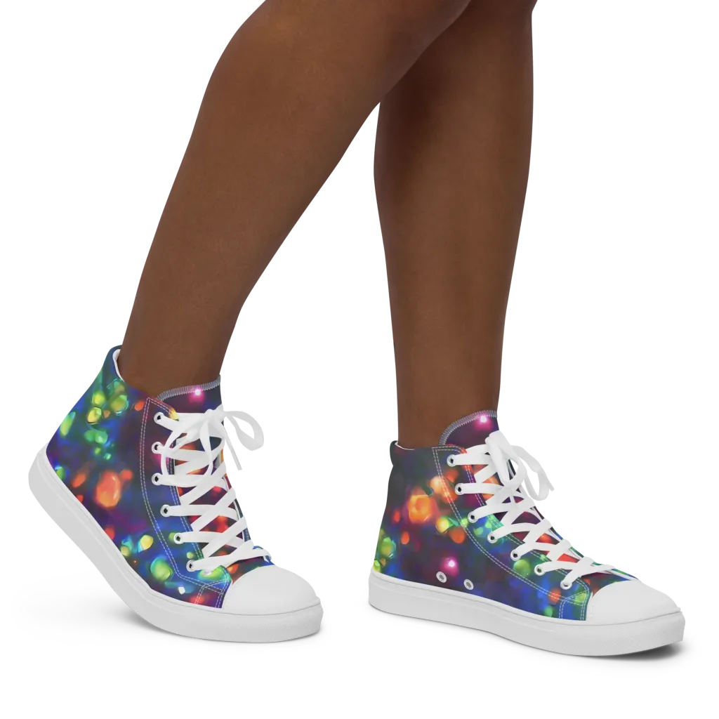 Chromatic Embers on Women's High Top Canvas Shoes — Right