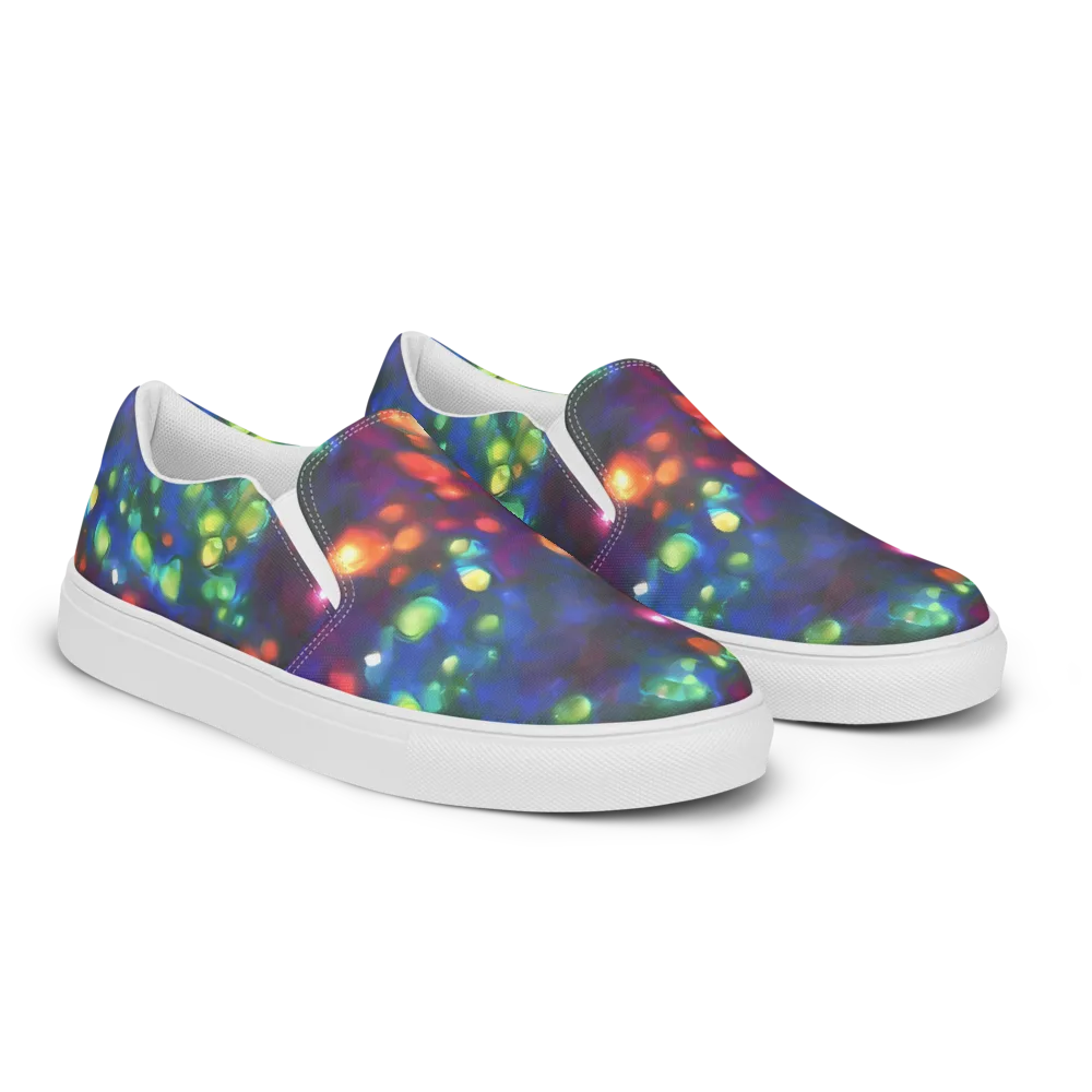 Chromatic Embers on Men's Slip-On Canvas Shoes — Right Front