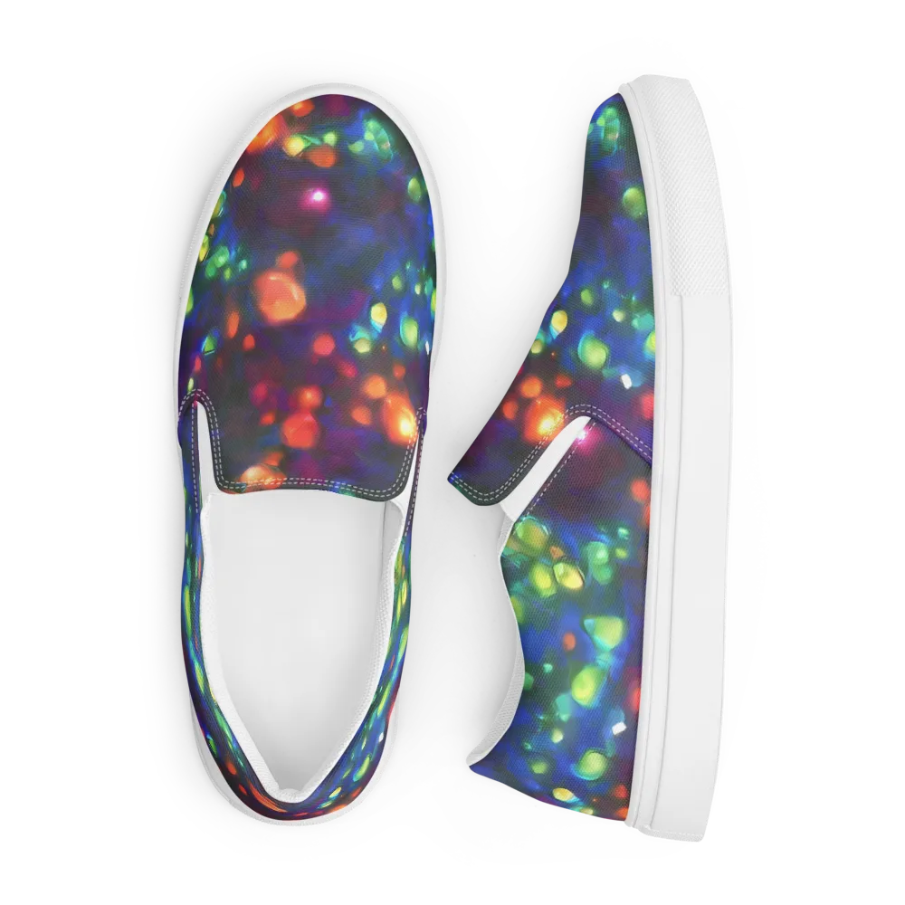 Chromatic Embers on Men's Slip-On Canvas Shoes — Front
