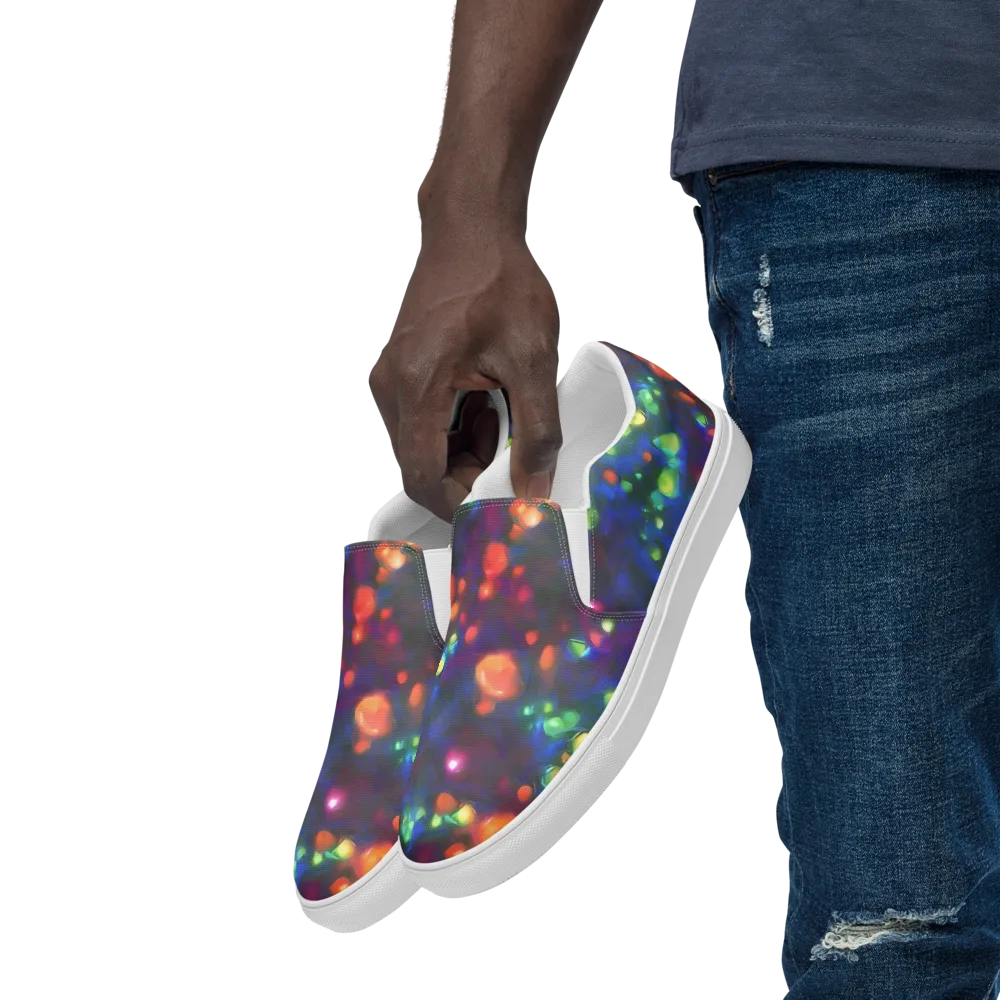 Chromatic Embers on Men's Slip-On Canvas Shoes — Left Front