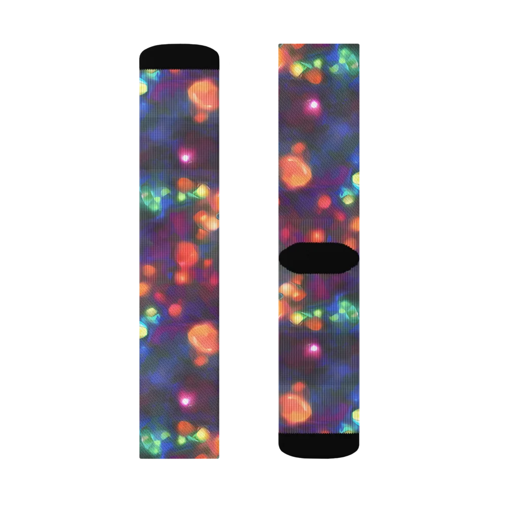 Chromatic Embers on Socks — Left Sock