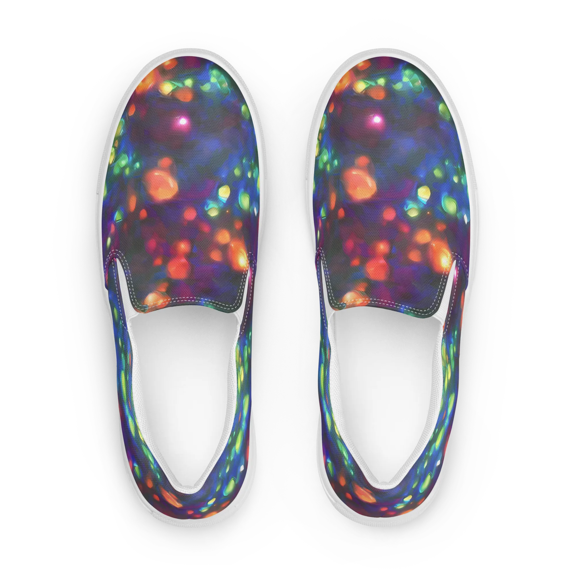 Chromatic Embers on Women's Slip-On Canvas Shoes — Front