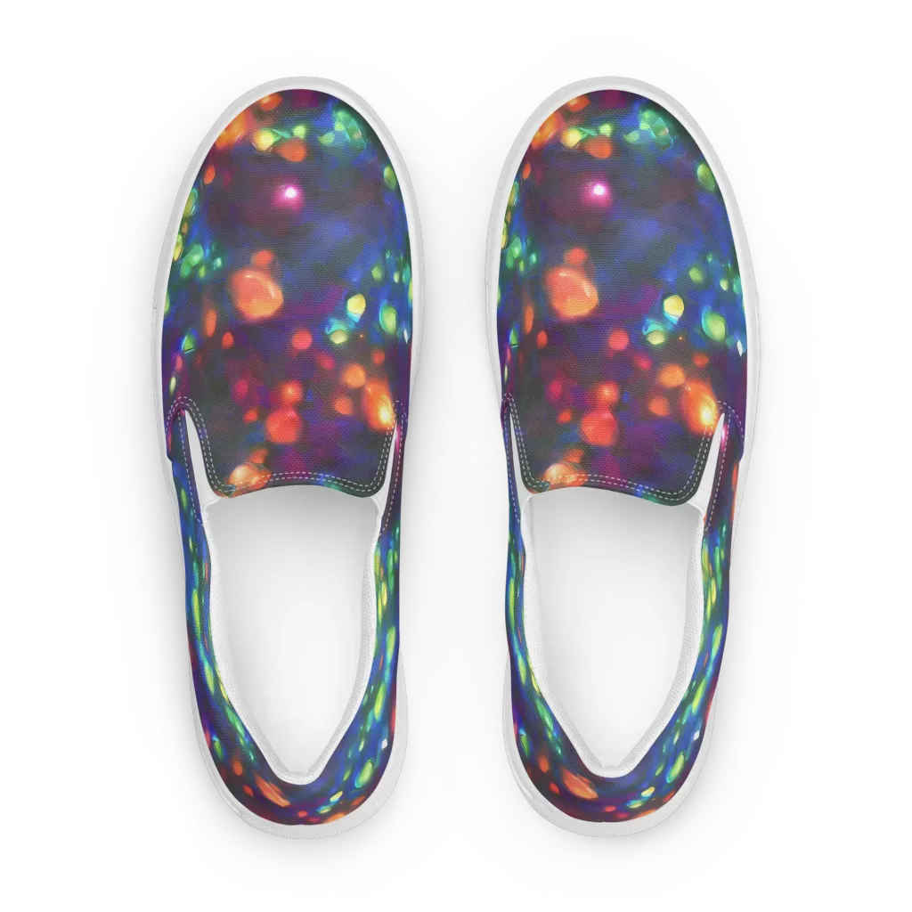 Chromatic Embers on Women's Slip-On Canvas Shoes — Front