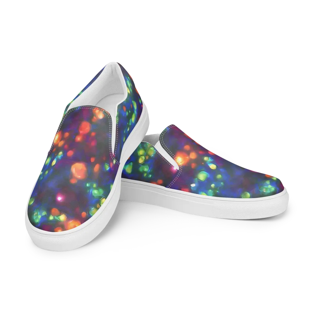 Chromatic Embers on Women's Slip-On Canvas Shoes — Left Front