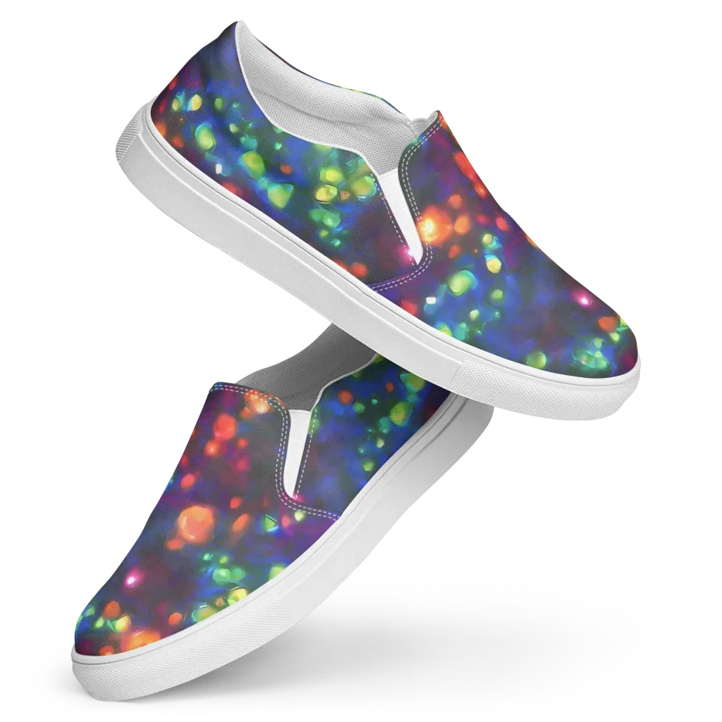 Chromatic Embers on Women's Slip-On Canvas Shoes — Front