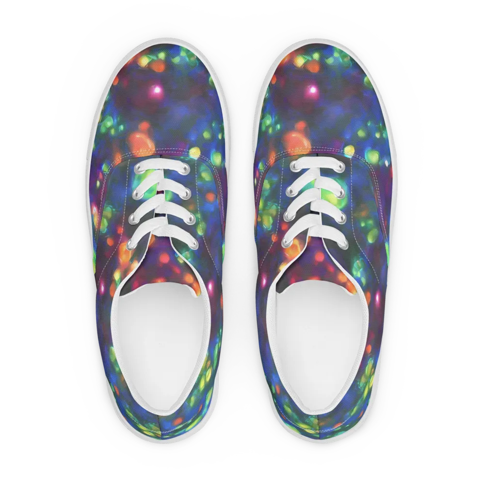 Chromatic Embers on Men's Lace-Up Canvas Shoes — Front