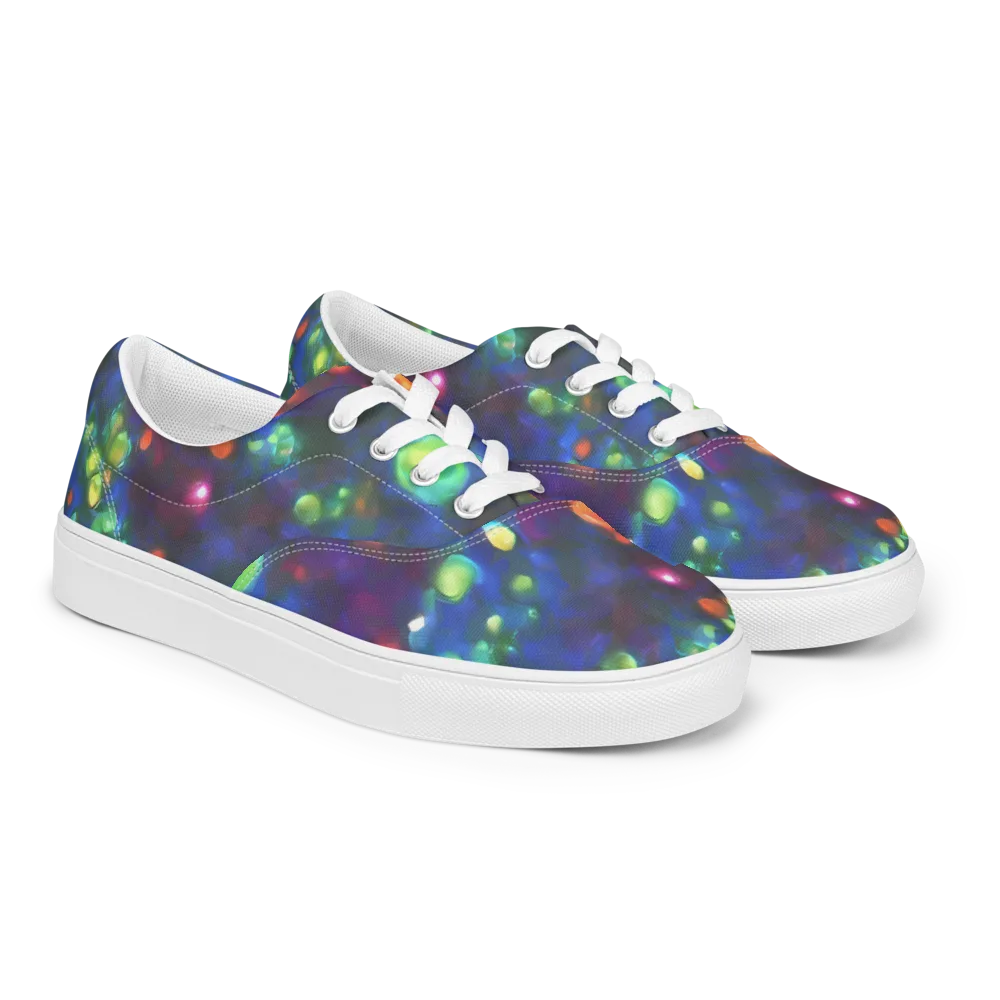 Chromatic Embers on Men's Lace-Up Canvas Shoes — Right Front