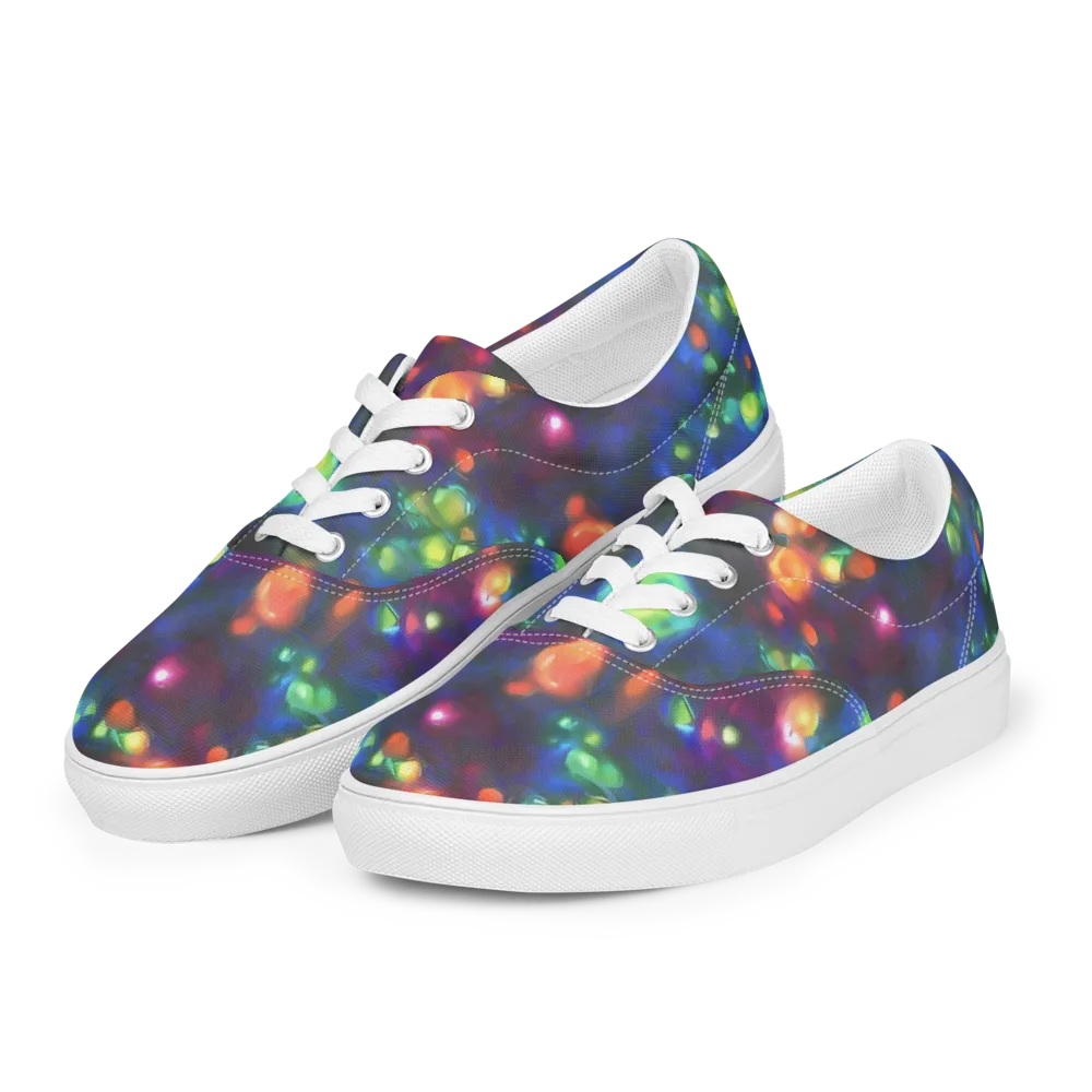 Chromatic Embers on Men's Lace-Up Canvas Shoes — Left Front