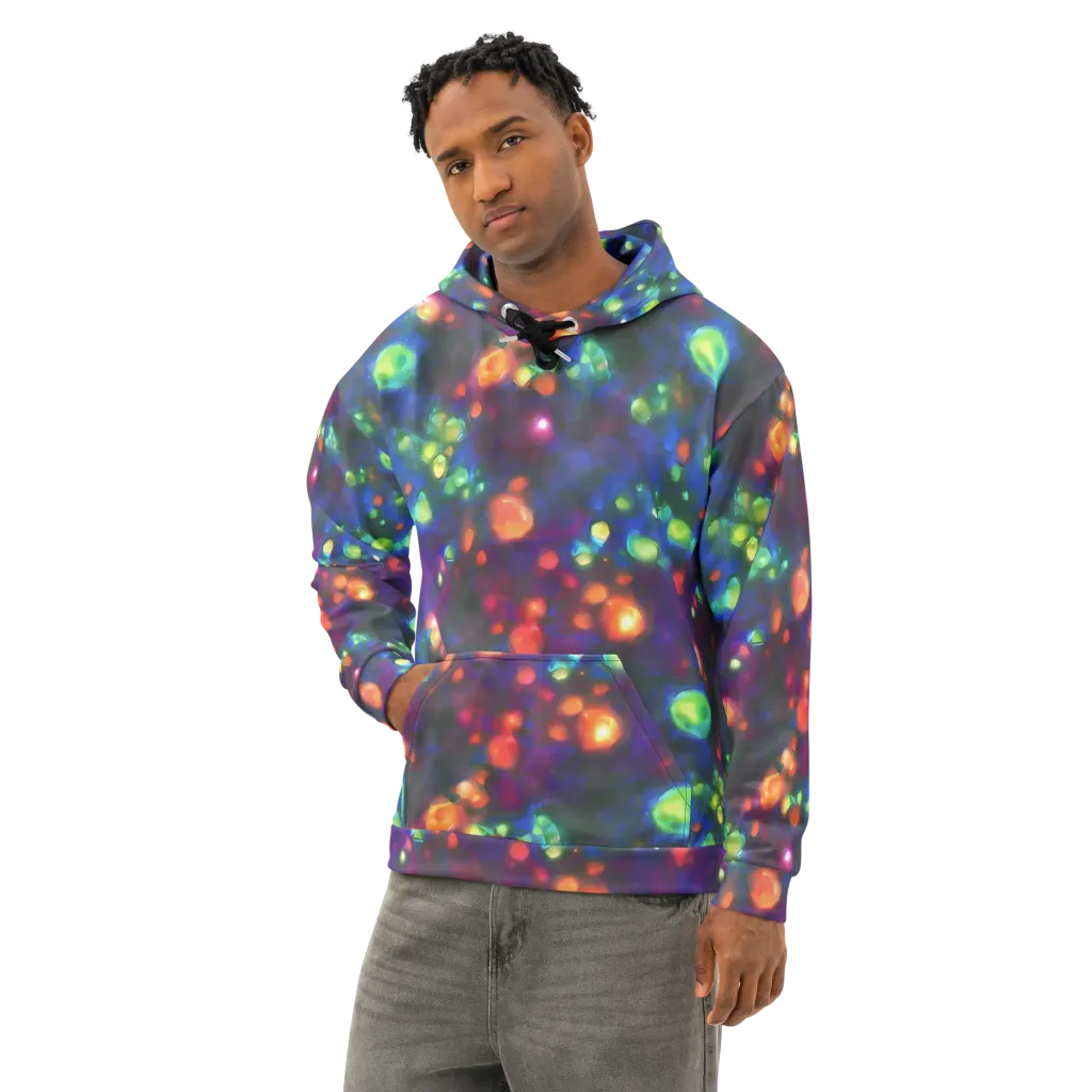Chromatic Embers on Cotton Hoodie — Left Front