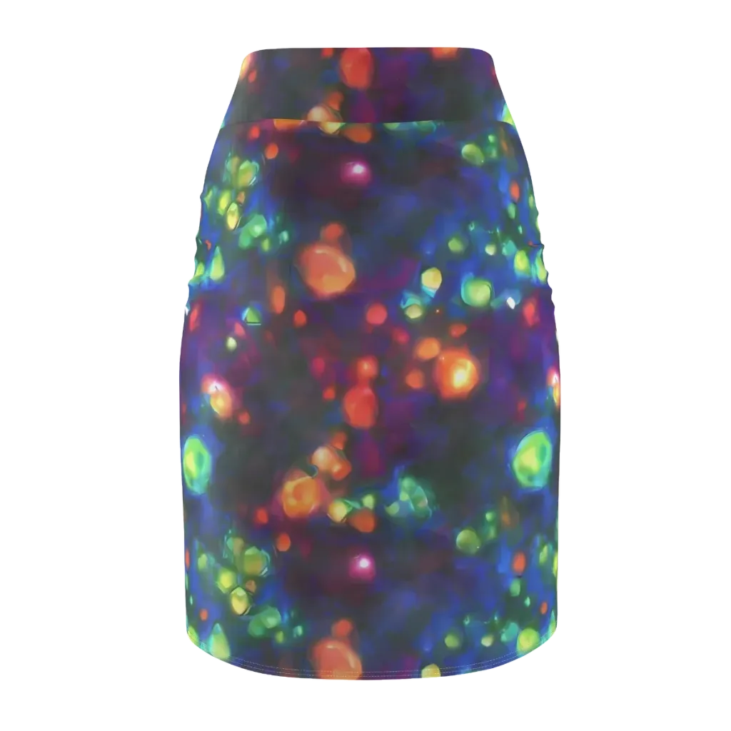 Chromatic Embers on Pencil Skirt — Back