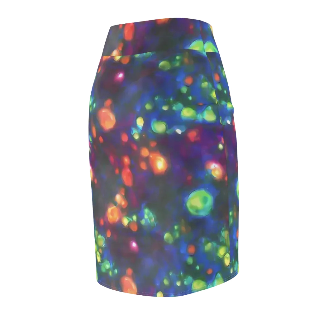 Chromatic Embers on Pencil Skirt — Back Side