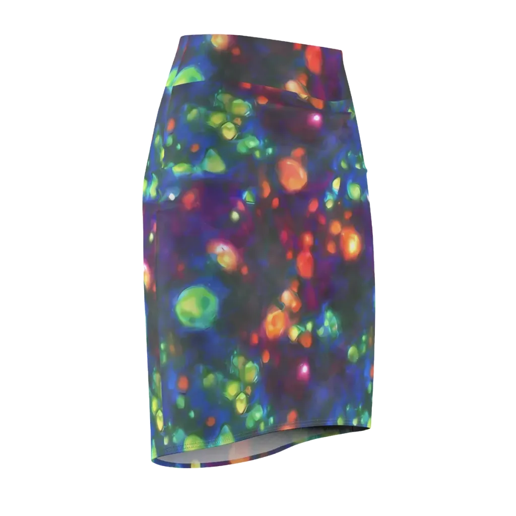 Chromatic Embers on Pencil Skirt — Front Side