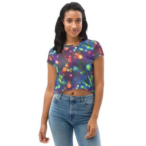 Chromatic Embers on a Crop Tee