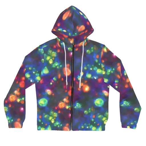 Chromatic Embers on a Women's Full-Zip Hoodie