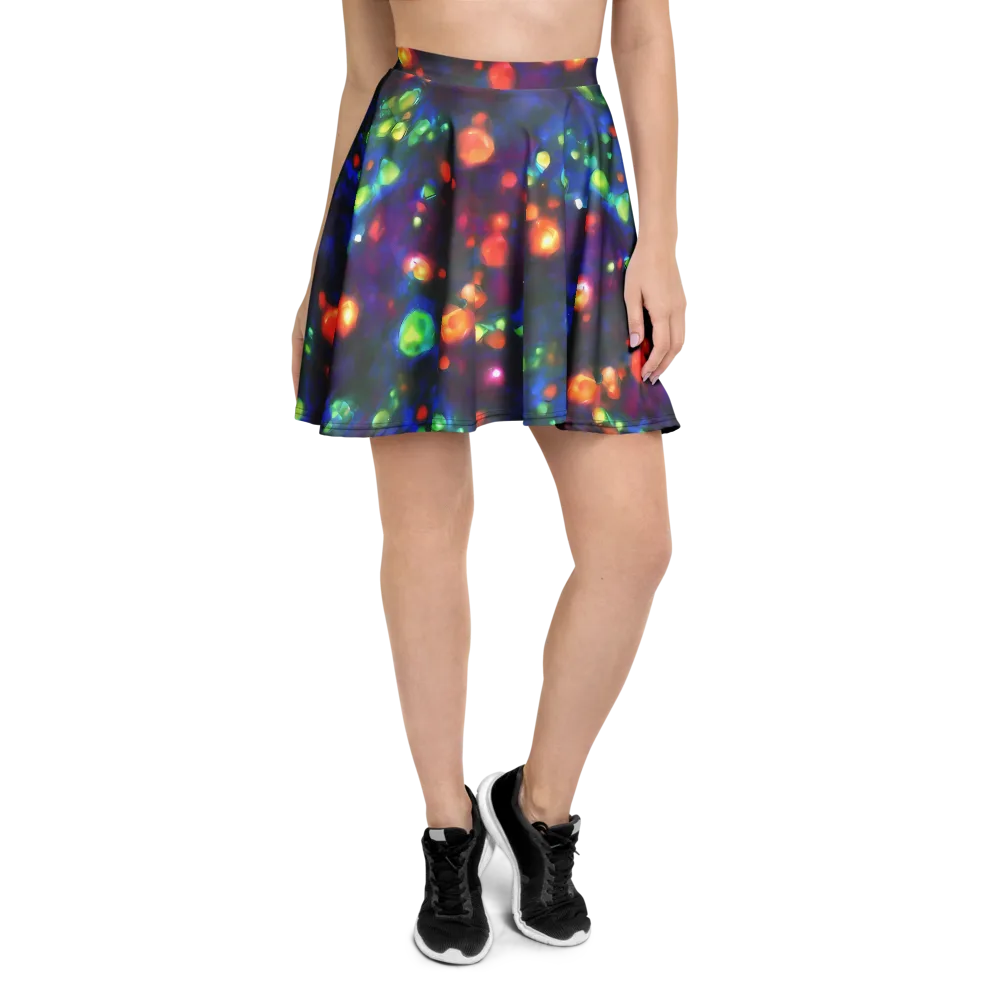 Chromatic Embers on Skater Skirt — Front