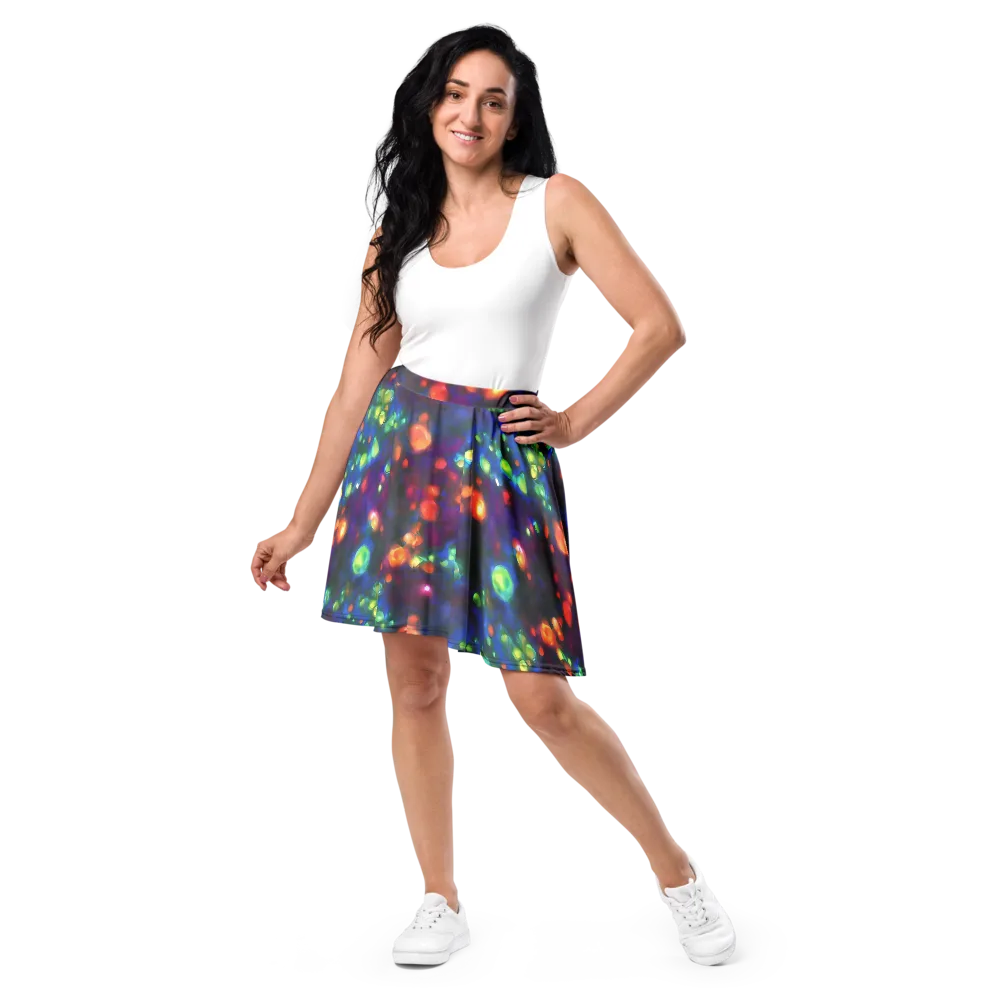 Chromatic Embers on Skater Skirt — Front