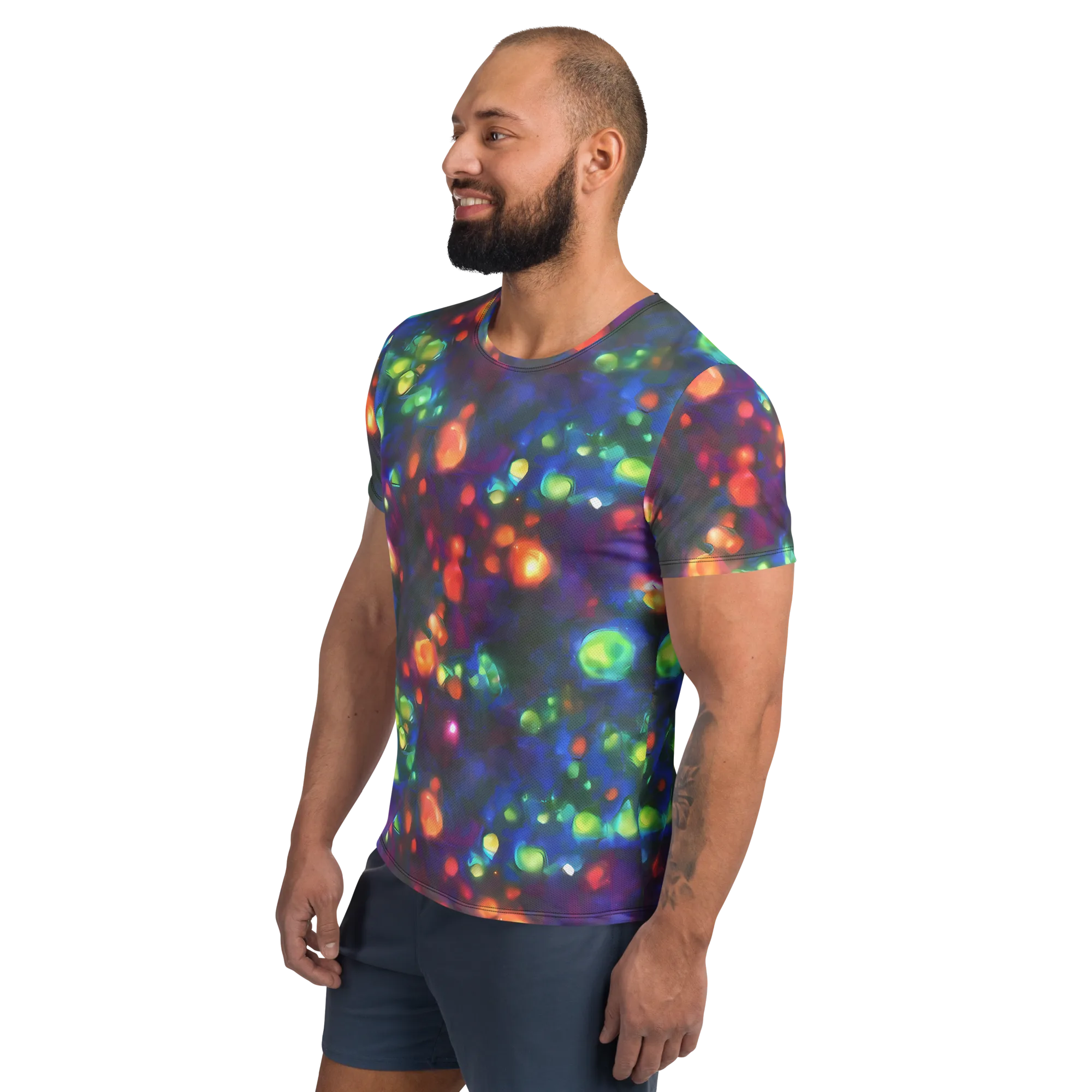 Chromatic Embers on Men's Athletic T-Shirt — Left