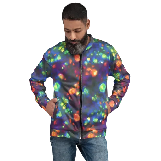 Chromatic Embers on a Bomber Jacket