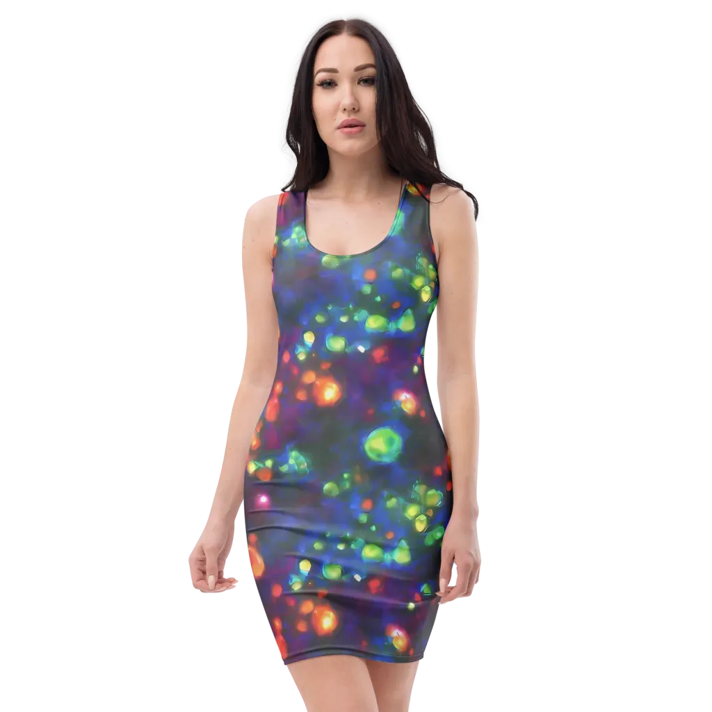 Chromatic Embers on Bodycon Dress — Front