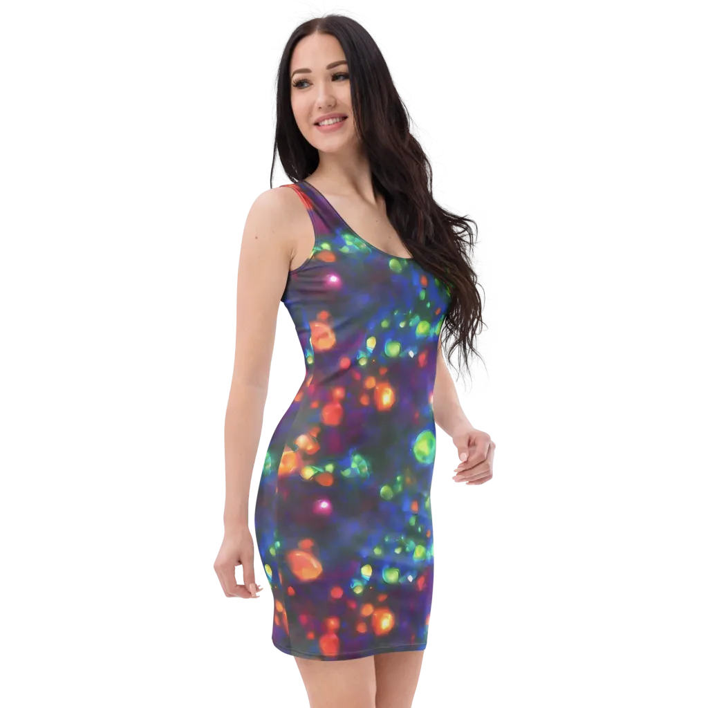 Chromatic Embers on Bodycon Dress — Right Front