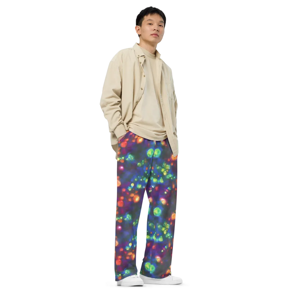 Chromatic Embers on Wide-Leg Pants — Right Front