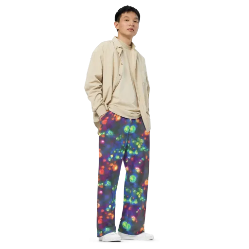 Chromatic Embers on a Wide-Leg Pants