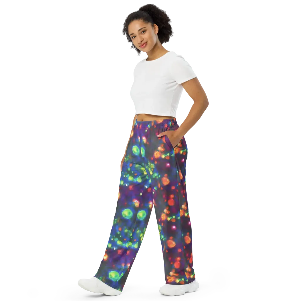 Chromatic Embers on Wide-Leg Pants — Left Front