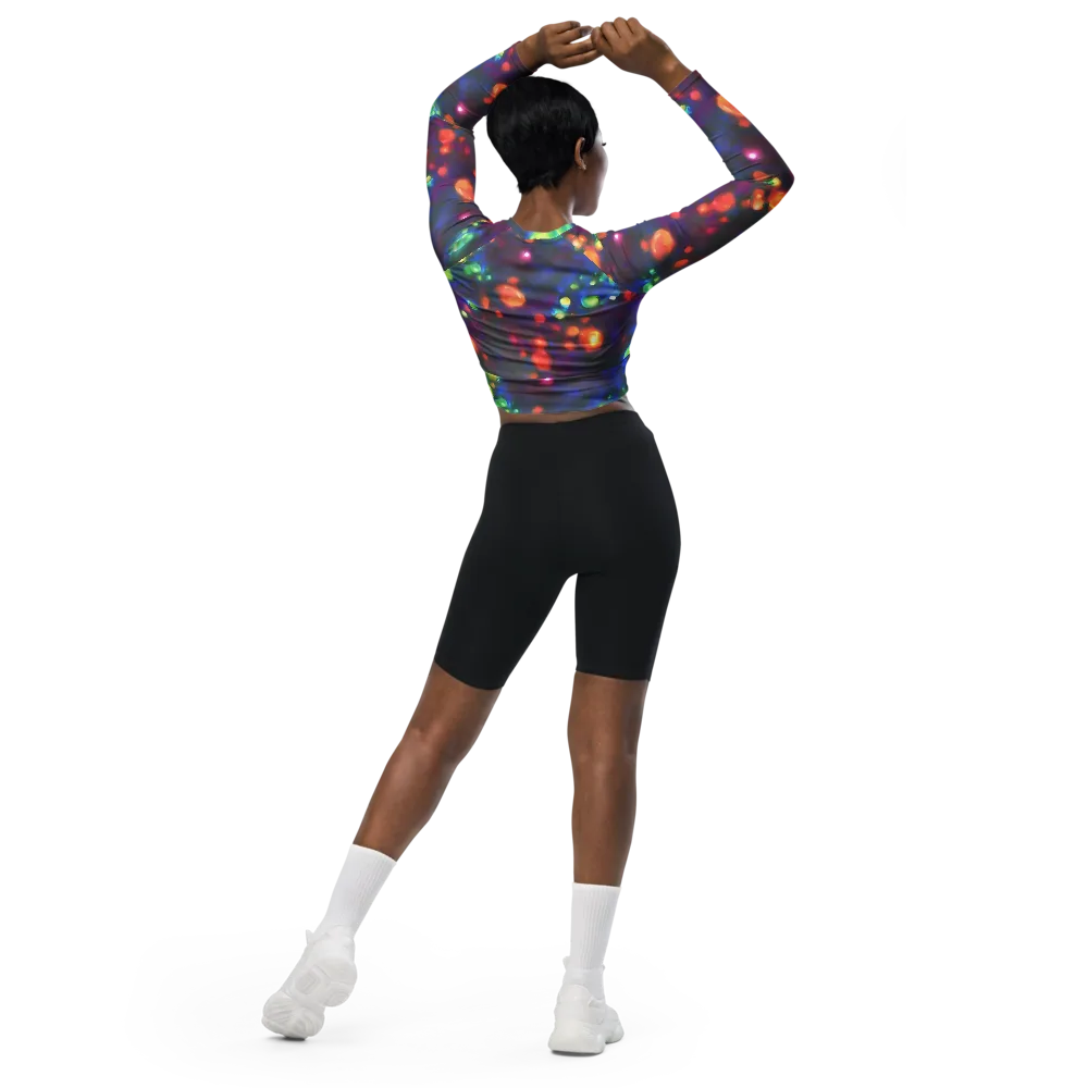 Chromatic Embers on Long Sleeve Crop Top — Back