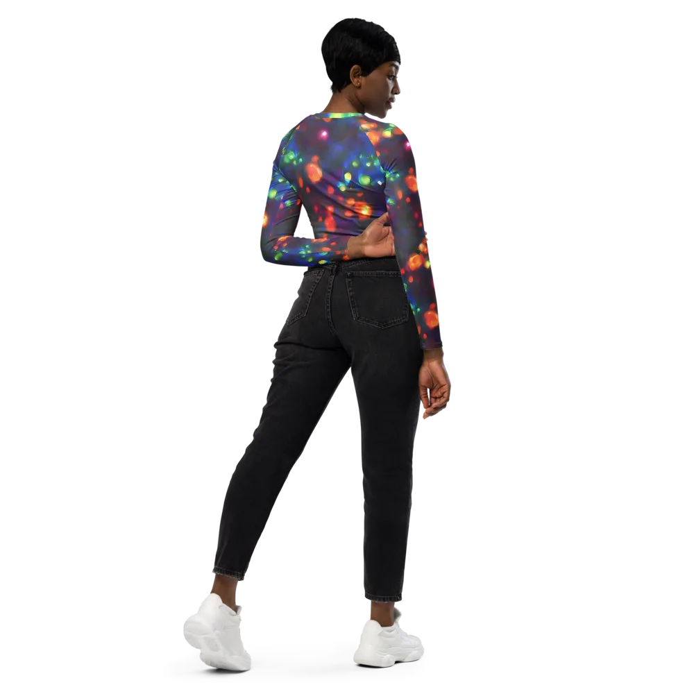 Chromatic Embers on Long Sleeve Crop Top — Right Back