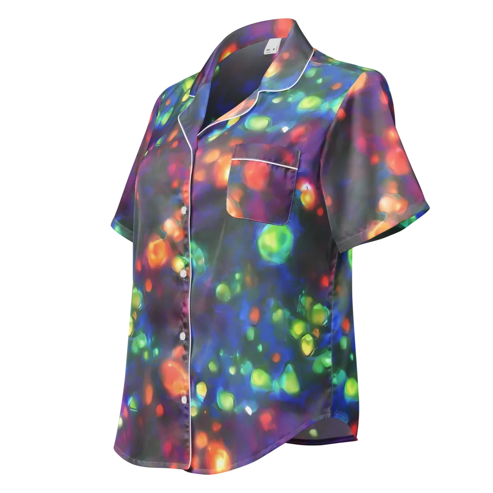 Chromatic Embers on Women's Short Sleeve Pajama Top — Left Front