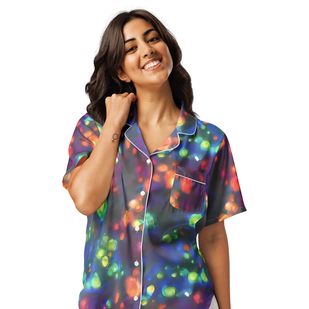 Chromatic Embers on Women's Short Sleeve Pajama Top — Front