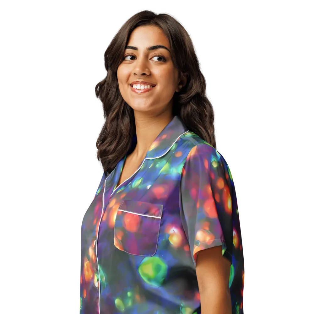 Chromatic Embers on Women's Short Sleeve Pajama Top — Left Front