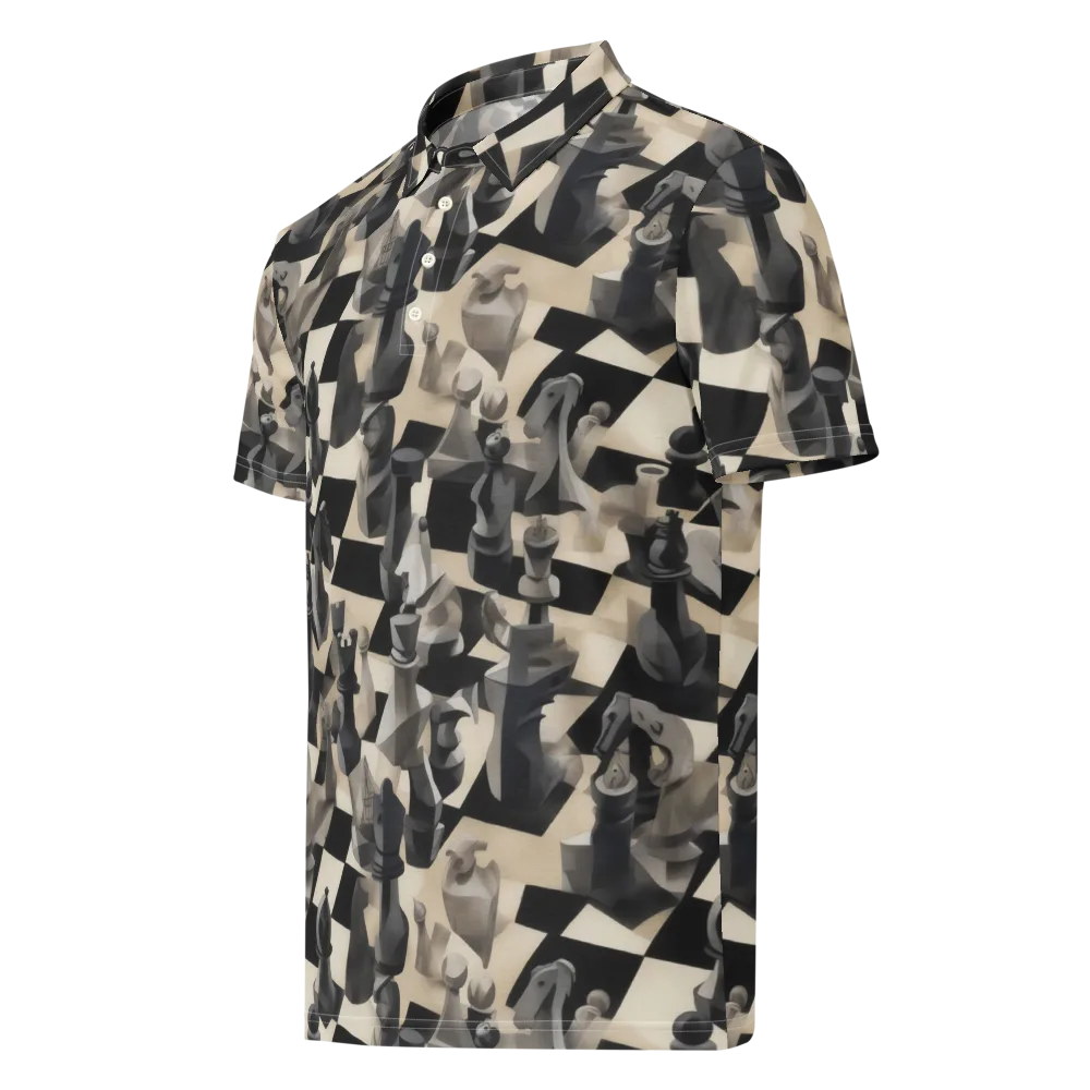 Checkmate Nocturne on Men's Slim Fit Polo Shirt — Left Front