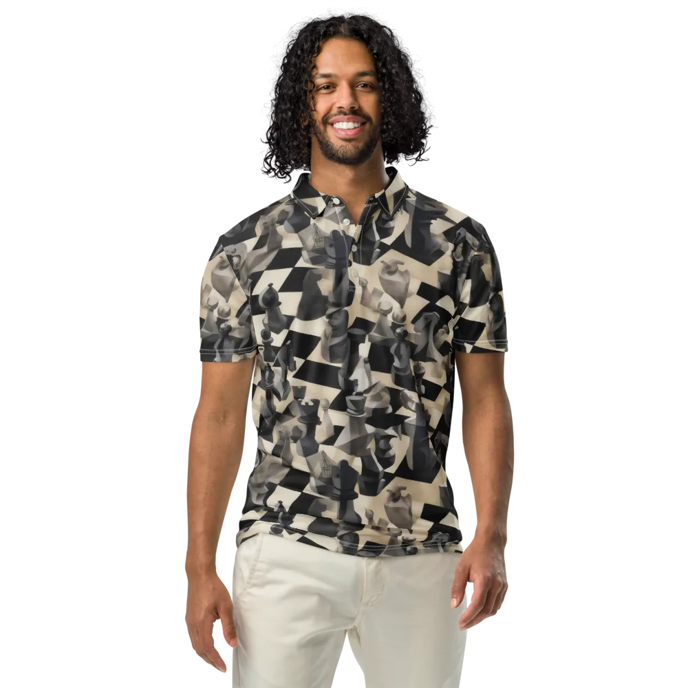Checkmate Nocturne on Men's Slim Fit Polo Shirt — Front