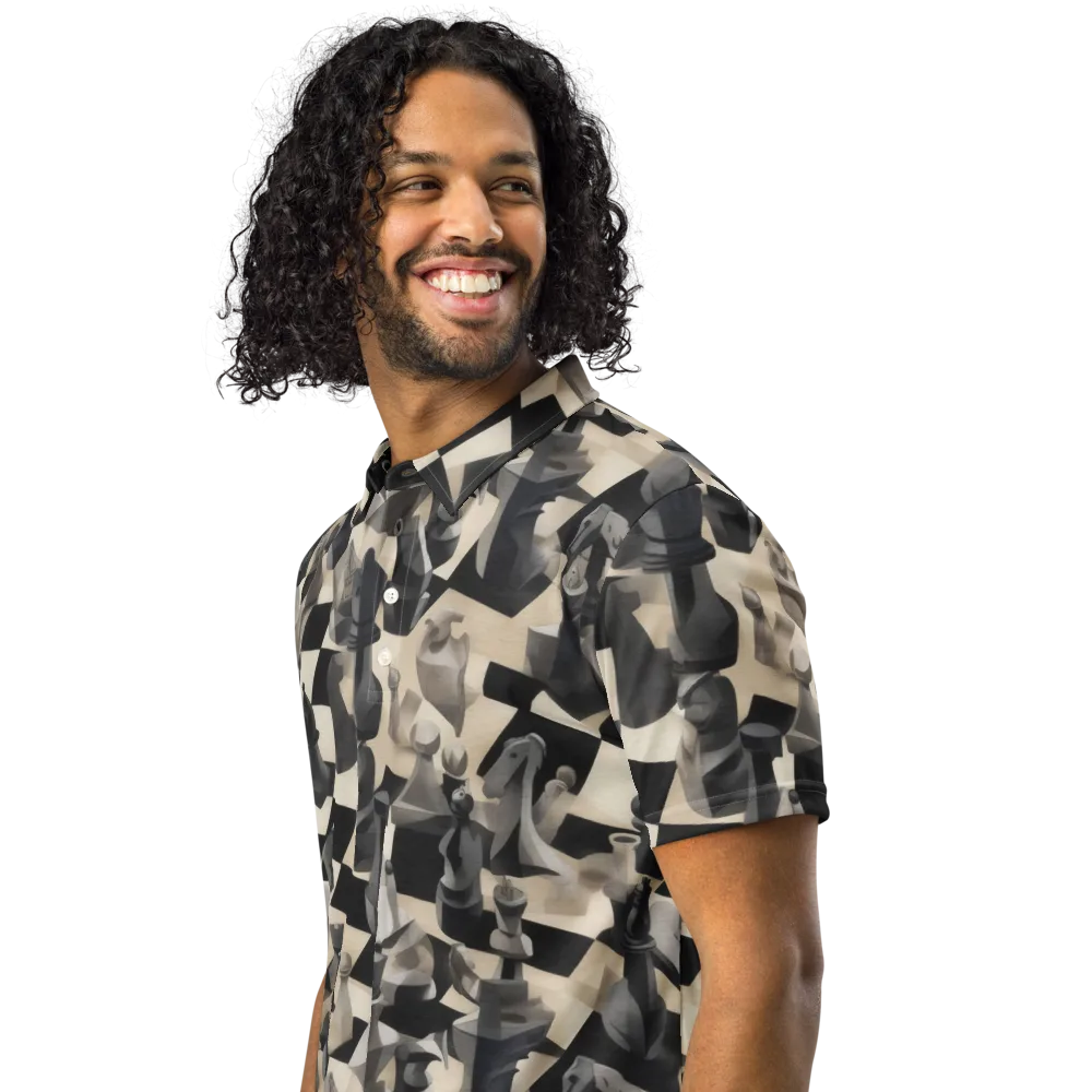 Checkmate Nocturne on Men's Slim Fit Polo Shirt — Left Front