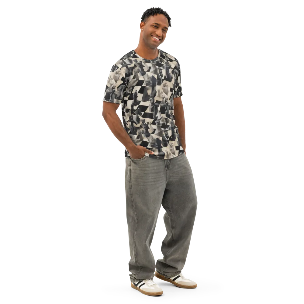 Checkmate Nocturne on Men's Cotton Crew Neck T-Shirt — Right Front